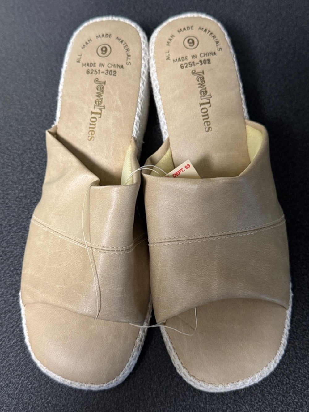Women's vintage Jewel Tones Tan Slide Sandals
